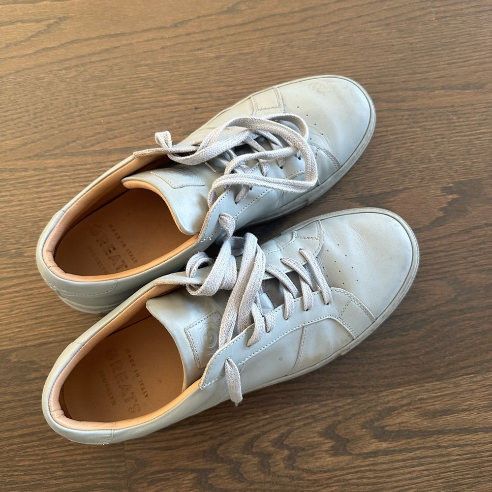 Light Gray Leather Sneakers